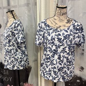 Shenanigans Blue & White Floral Top